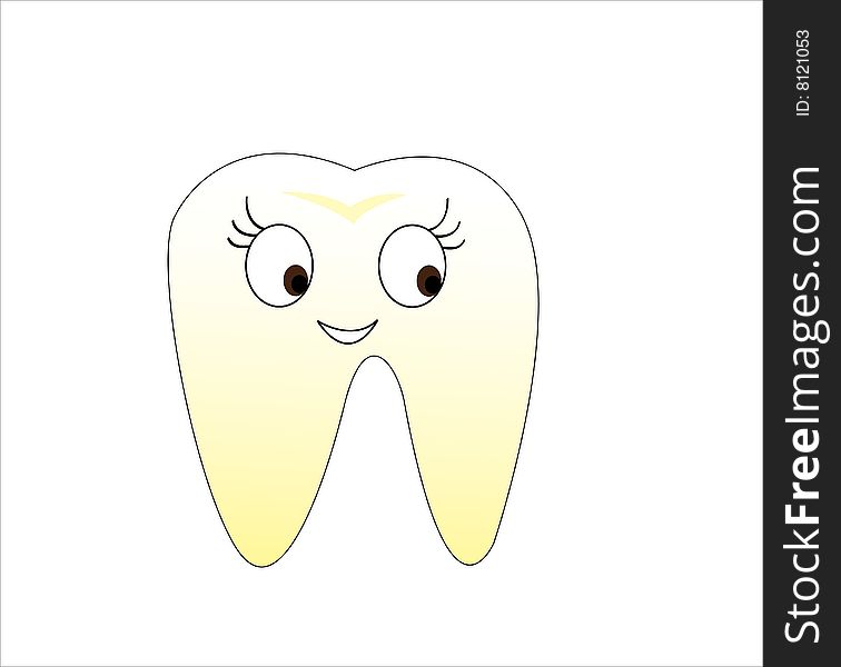 Beautiful tooth on white background