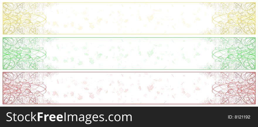 Set of abstract floral banner in various colors. Set of abstract floral banner in various colors