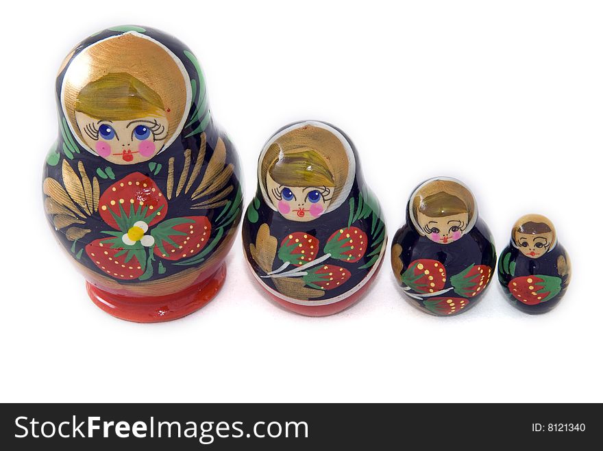 Russian dolls standing in a row