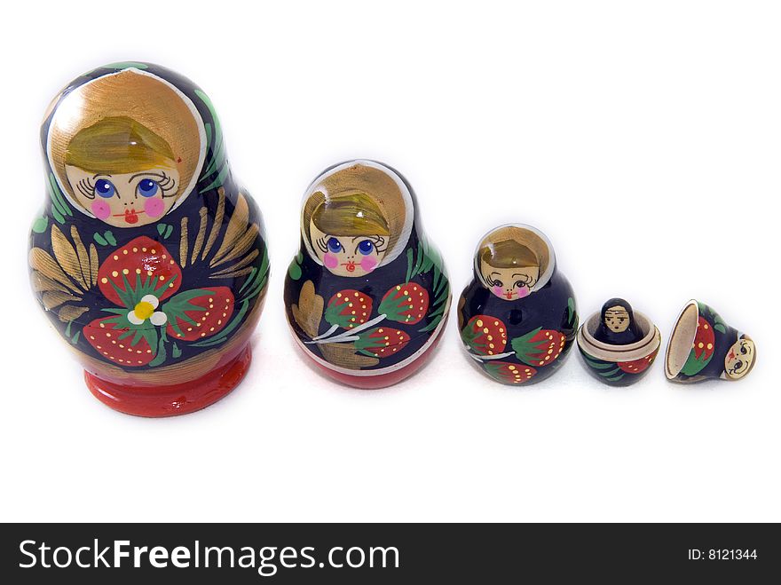 Russian Matryoshka Dolls Lined Up