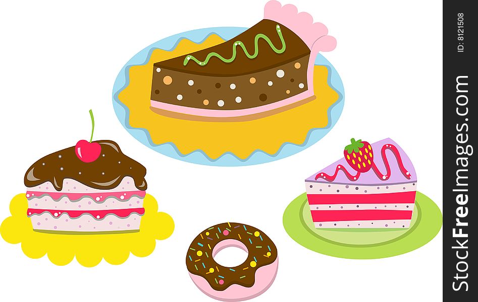 Vector Drawing Of  Cake