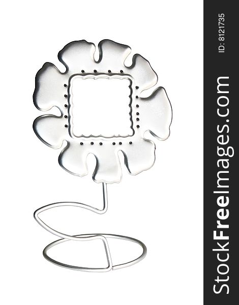 Isolated metal photo frame on the white background