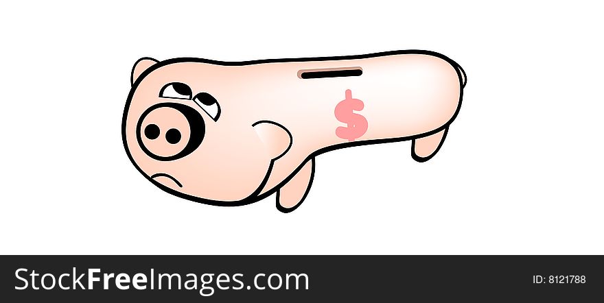 Small piggy bank by crisis vector