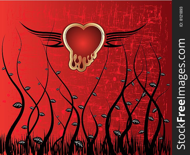 Vector illustration of beautifull red heart