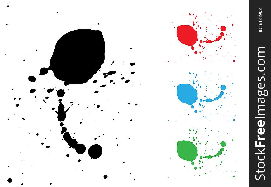 Ink splash various colors illustration. Ink splash various colors illustration