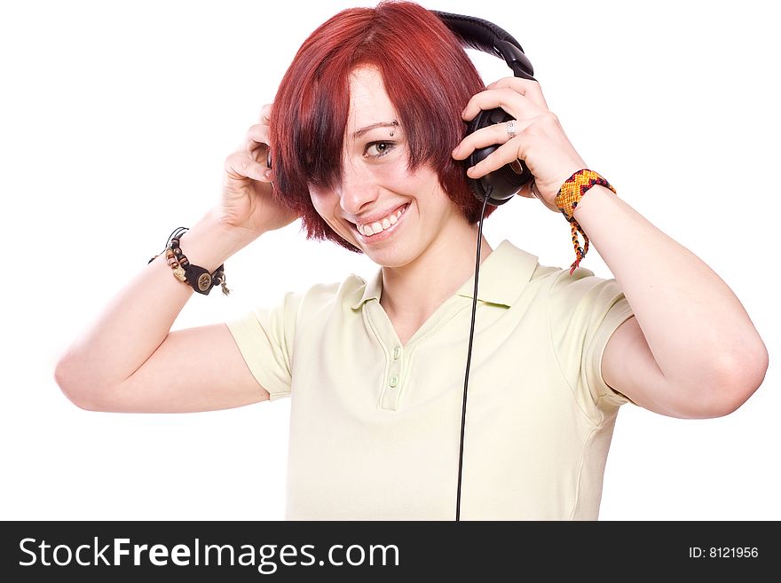 Beautiful Young Woman With Headphones
