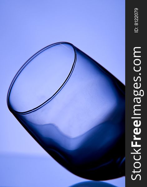 Glass On Blue Background