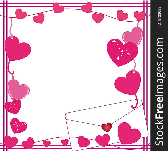 Valentine love letter border