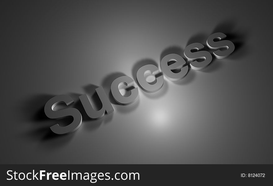 3D rendering of word Success