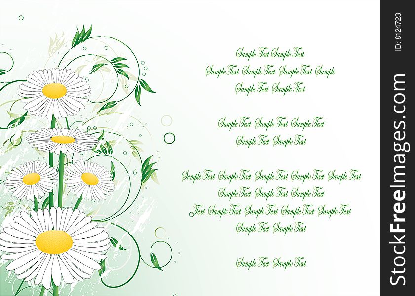 Illustration of background with flowers and text. Illustration of background with flowers and text