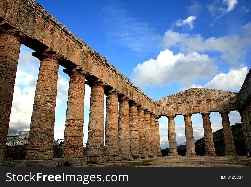 Segesta's Greek Temple. Ancient Architecture. Italy, Sicily. Segesta's Greek Temple. Ancient Architecture. Italy, Sicily