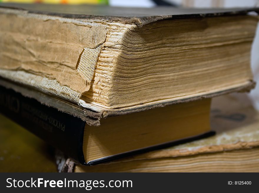 Close up view - binding of old books