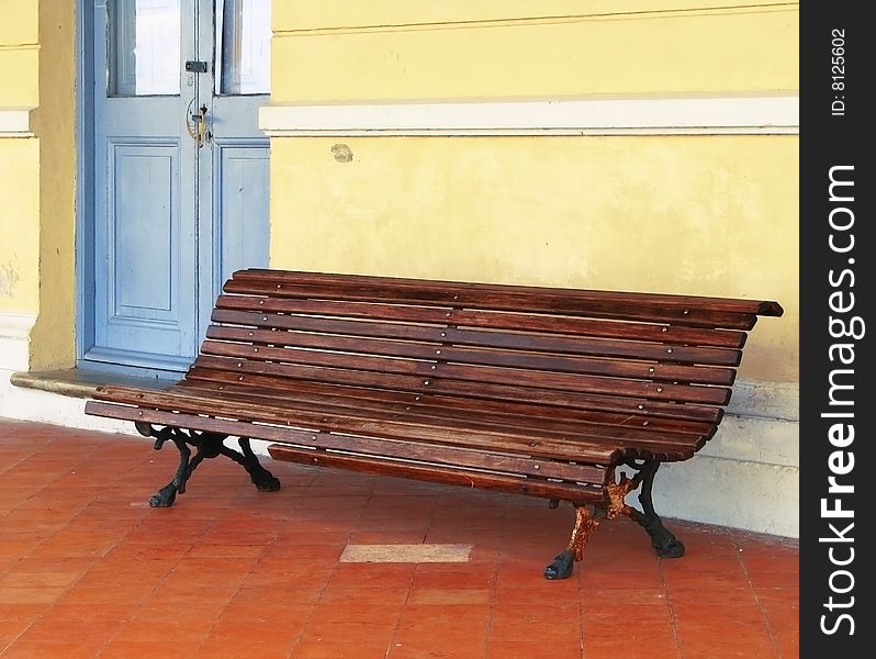 An old train station bench.