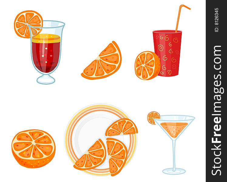 Set with oranges