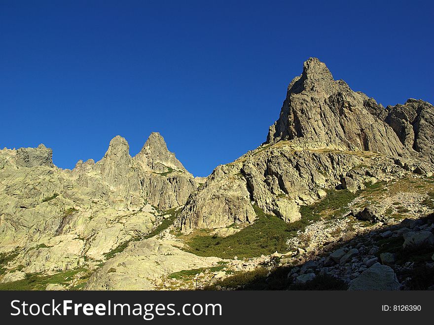 Corsican mountains in Restonica Valley. Corsican mountains in Restonica Valley
