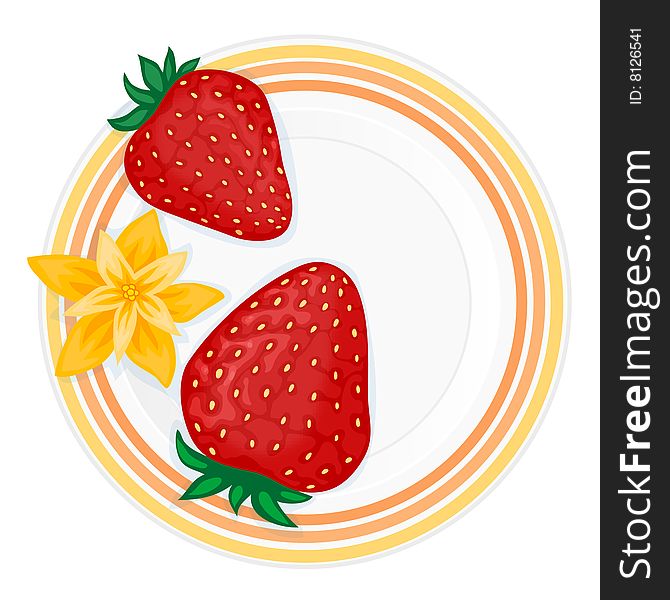 Plate With Strawberries