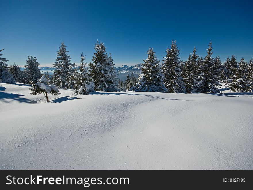 winter in the french alps. winter in the french alps