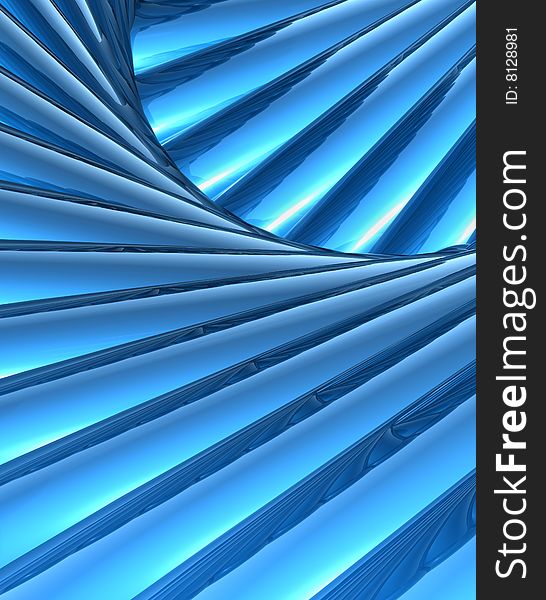 Abstract blue volume composition. 3d.
