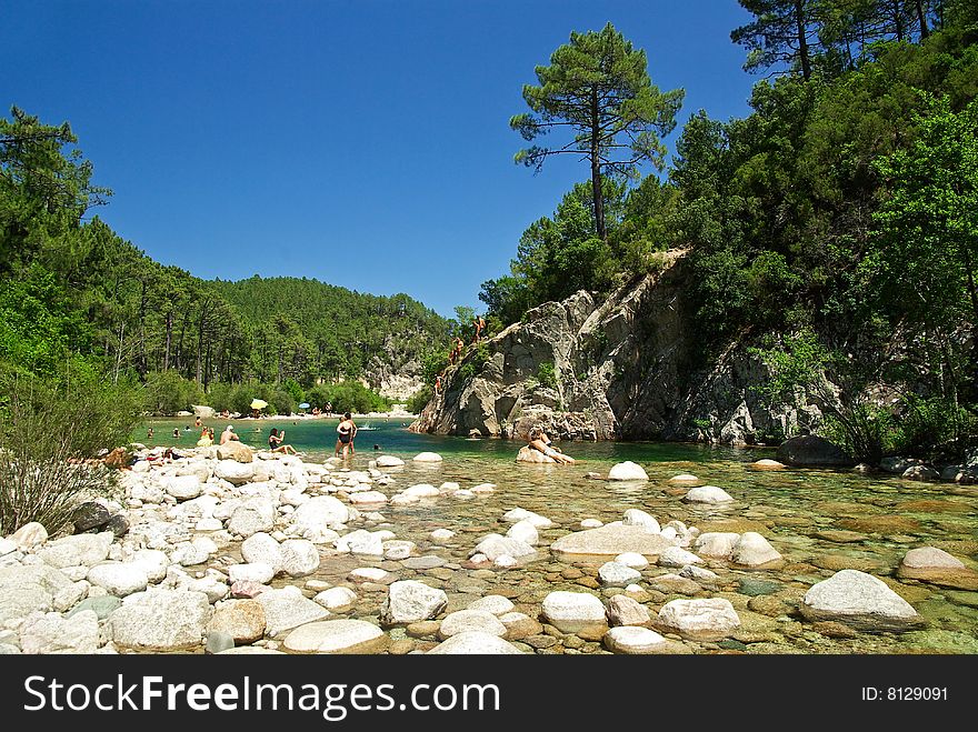 Corsica river in the Bavella mountain (France). Corsica river in the Bavella mountain (France)