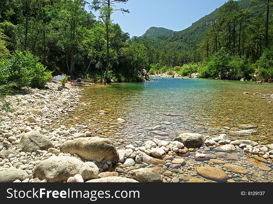 Corsica river in the Bavella mountain (France). Corsica river in the Bavella mountain (France)