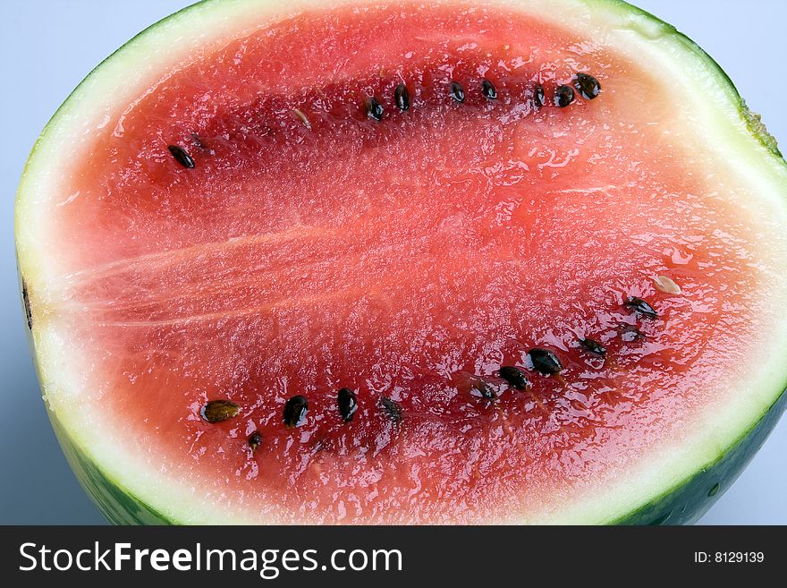 Half of juicy watermelon closeup