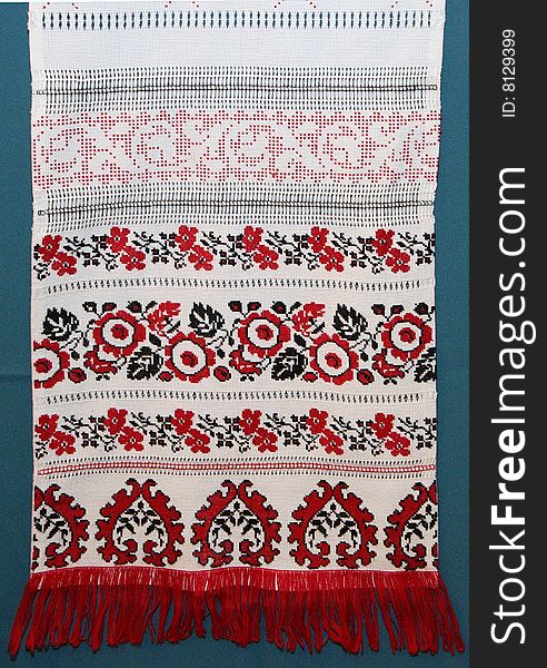 Traditional ukrainian color knitted textile