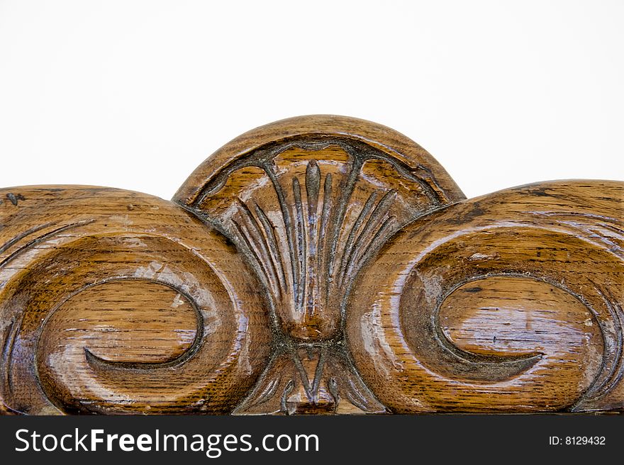 Detailed woodwork with white background. Detailed woodwork with white background