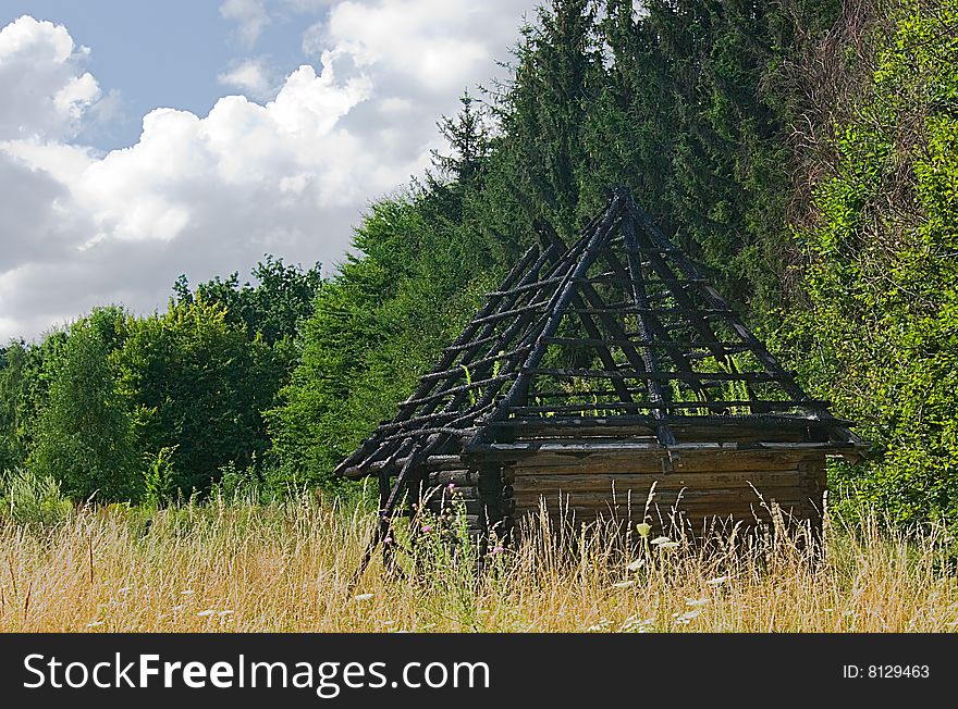 Old wooden house after fire. Old wooden house after fire