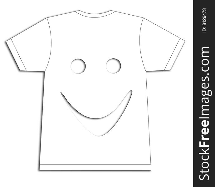White t-shirt with a face shape hole into it. White t-shirt with a face shape hole into it