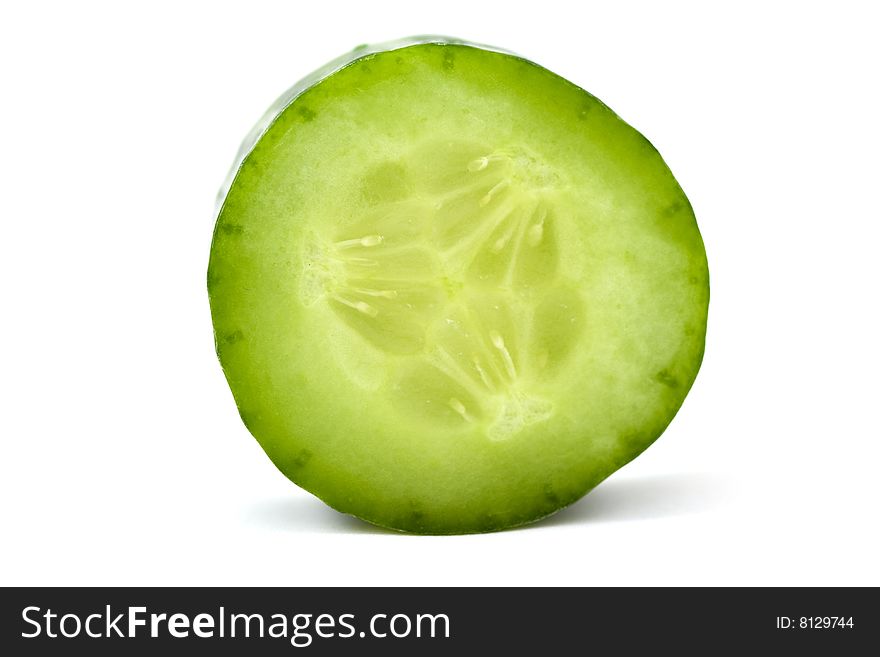 Slices cucumber  isolated on a white background