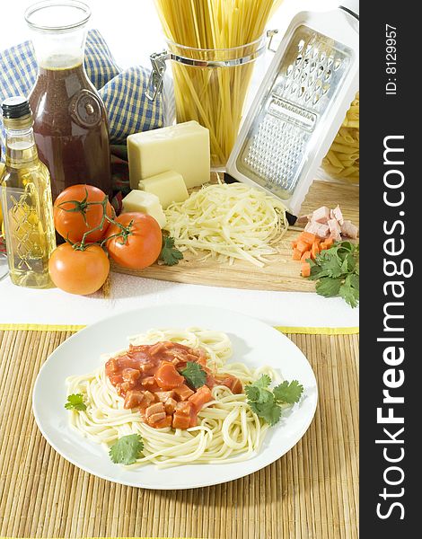 Spaghetti in a plate