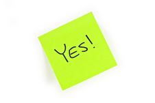 Post-it With YES! Written On It Stock Photo