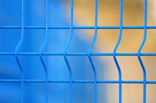 Blue Metal Fence Close Up Stock Images Blue Metal Fence Close Up Stock Images