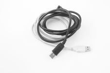 Black And White USB Cables Royalty Free Stock Photography
