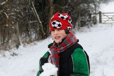 Boy Playing In The Snow Royalty Free Stock Photography Boy Playing In The Snow Royalty Free Stock Photography