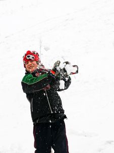 Boy Getting Snow In His Face Stock Photos Boy Getting Snow In His Face Stock Photos