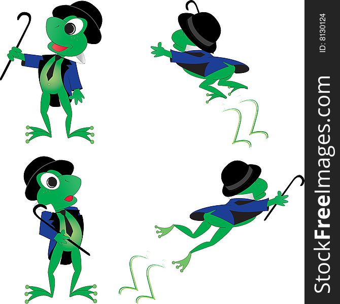 Frog Character in Different Poses