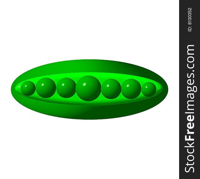 Green peas - computer generated image