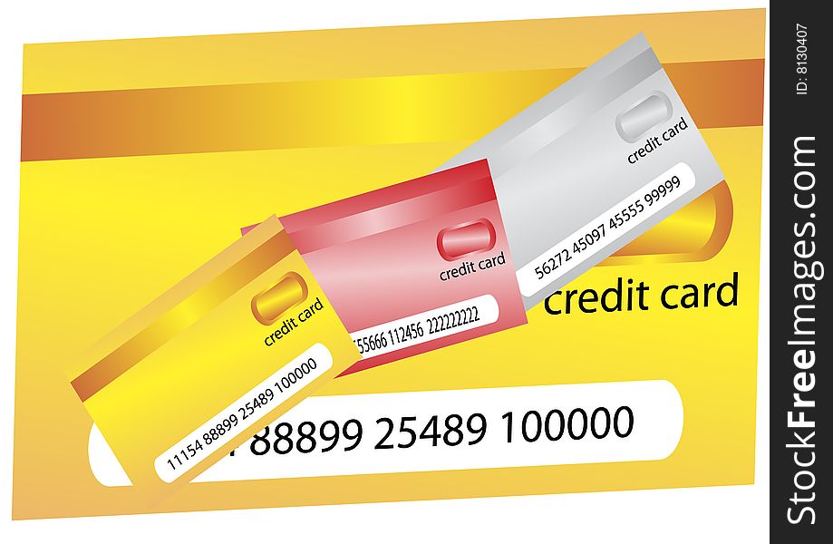 Illustration of bank`s credit card. Illustration of bank`s credit card