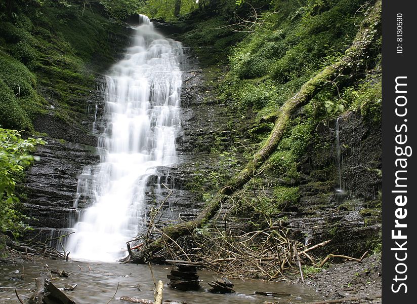 Beautiful waterfall in a forest in Wales. Beautiful waterfall in a forest in Wales