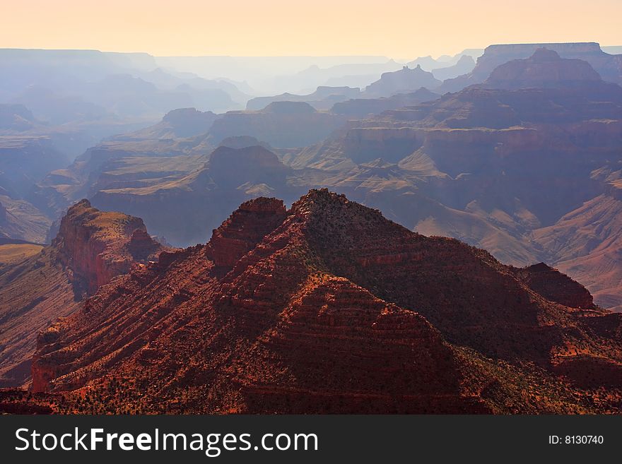 Grand Canyon with evening colors. . Grand Canyon with evening colors.