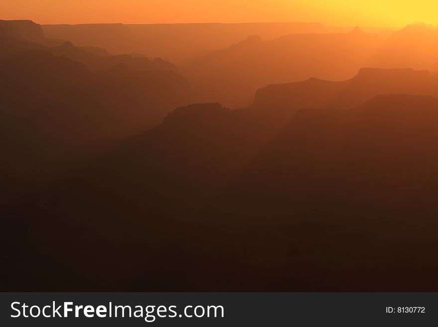 Sunset Abstract of the Grand Canyon. Sunset Abstract of the Grand Canyon.