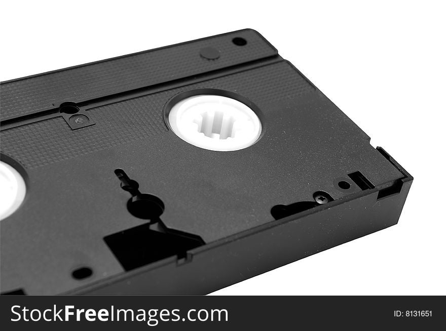 VHS video cassette on white