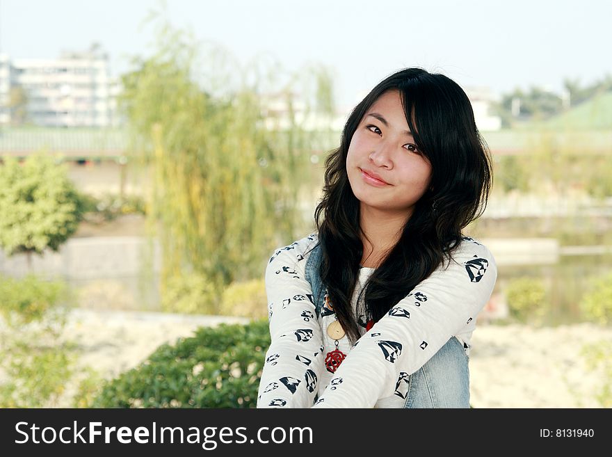 Beautiful young Asian girls are smiling. Beautiful young Asian girls are smiling