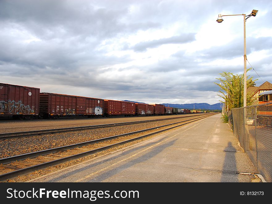 Railroads in Whitefish station, Montana, America. Railroads in Whitefish station, Montana, America.
