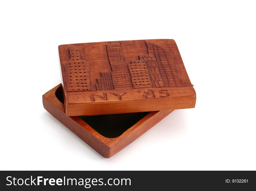 Home made New York City Jewery Box isolated on white