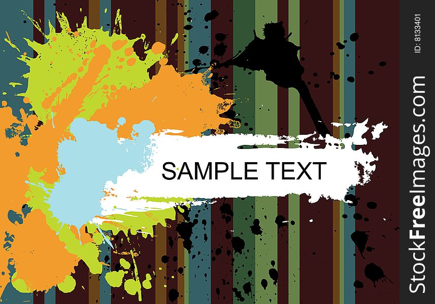 Grunge blank banner with multicolored splashes