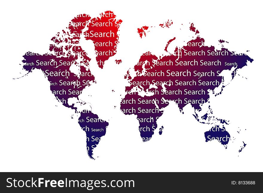 A colorful search map on isolated background. A colorful search map on isolated background
