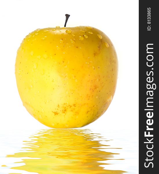 Stock photo: nature theme: an image of a big yellow apple