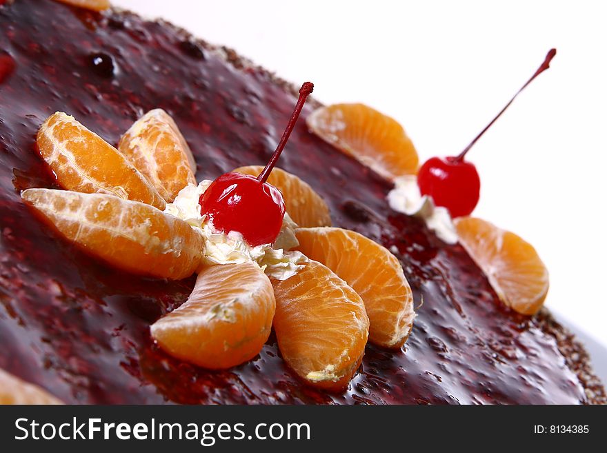 Fruit Cake With Desert Cherry